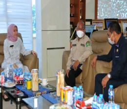 Bupati Indragiri hulu, Rezita Meylani Yopi terima kunjungan Ketua Komisi I DPRD Inhu, Karna. 